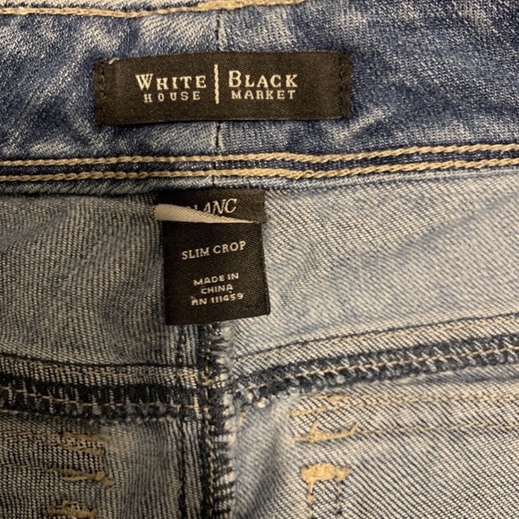 White House Black Market Denim Slim Crop Jean Pant Womans Reg 0 - Picture 9 of 12